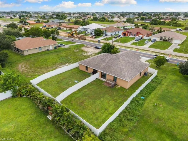 Aerial perspective of suburban area