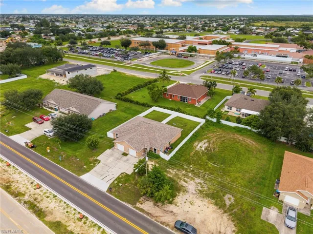 Aerial view of residential area