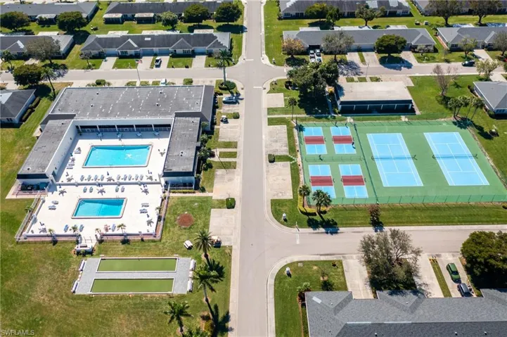 Aerial perspective of suburban area