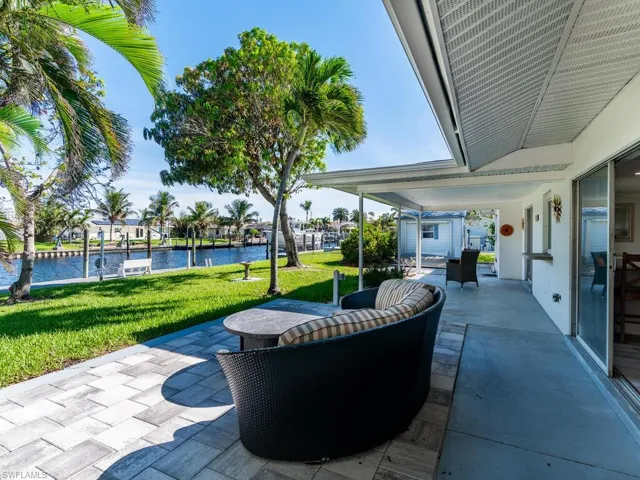 View of patio featuring a water view