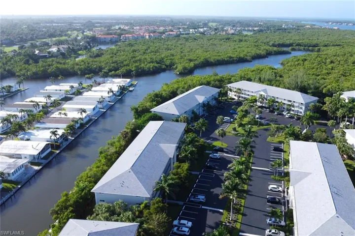 Drone / aerial view of a nearby body of water