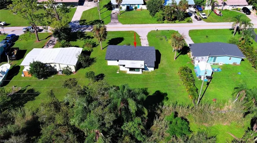 Aerial perspective of the Riverbend neighborhood