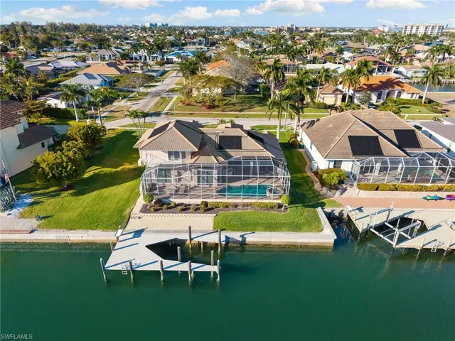 Drone / aerial view of a nearby body of water