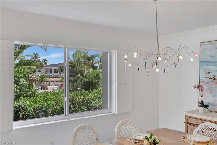 Dining area with canal view