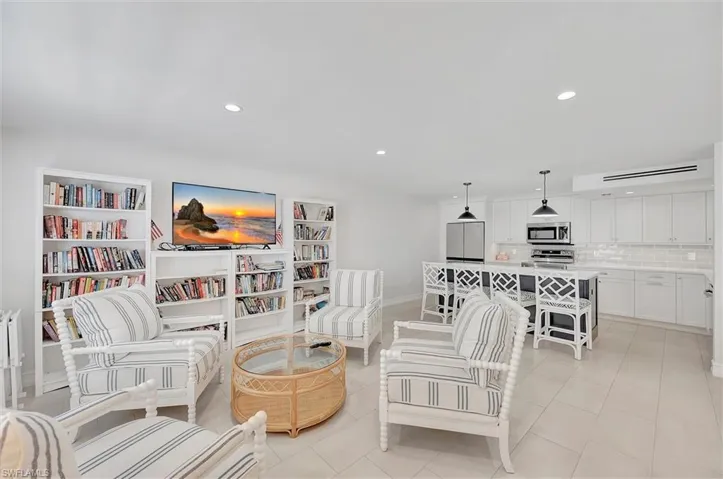 Party Room featuring recessed lighting and light tile patterned floors