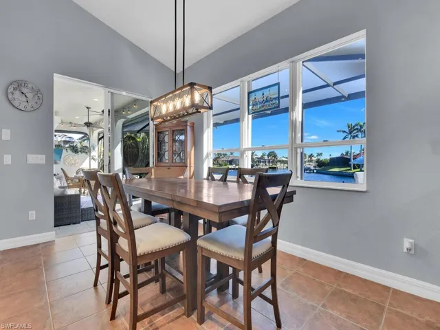 View of tiled dining area
