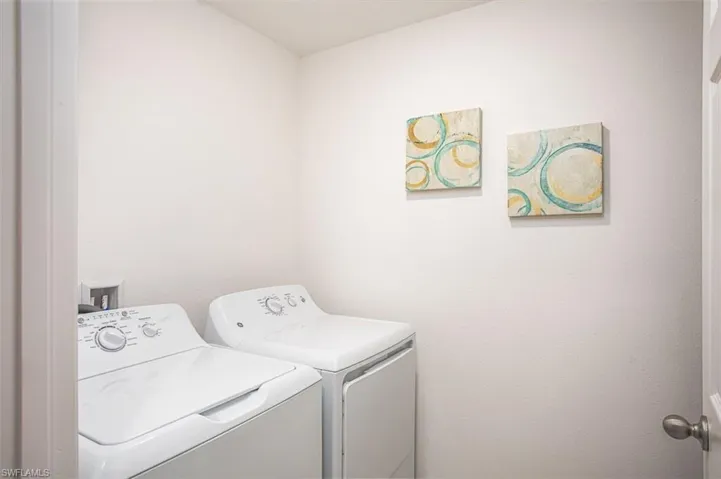 Laundry area with washing machine and dryer