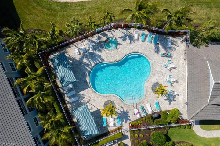 View of Large, Peaceful Community Pool.