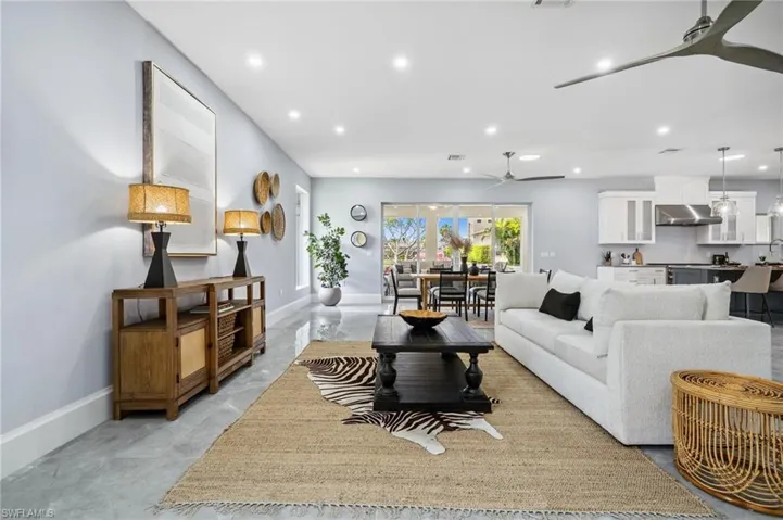 Spacious living Room flows through to the Lanai