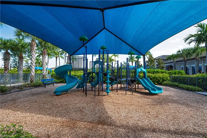 Shaded jungle gym area