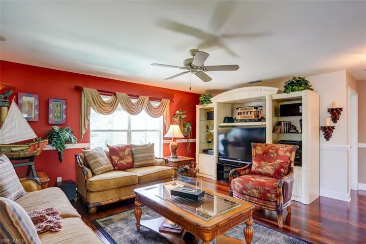 2nd Floor Living room featuring dark hardwood / wood-style floors and ceiling fan
