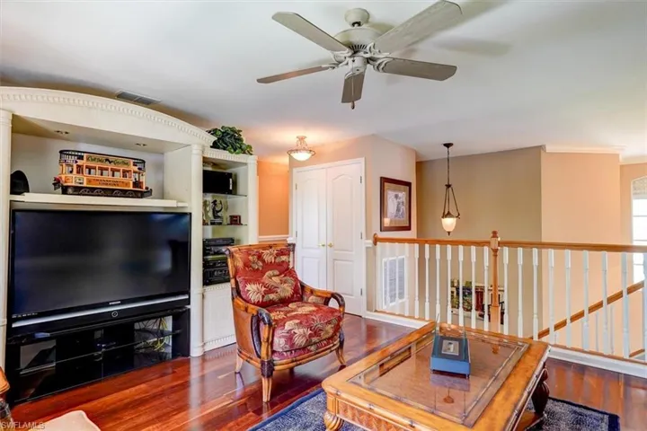 2nd Floor Living room with wood-type flooring and ceiling fan