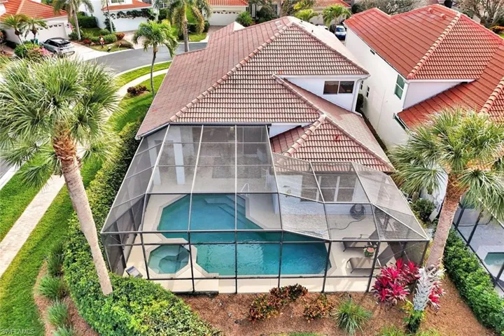 Aerial Rear View of house and lanai area