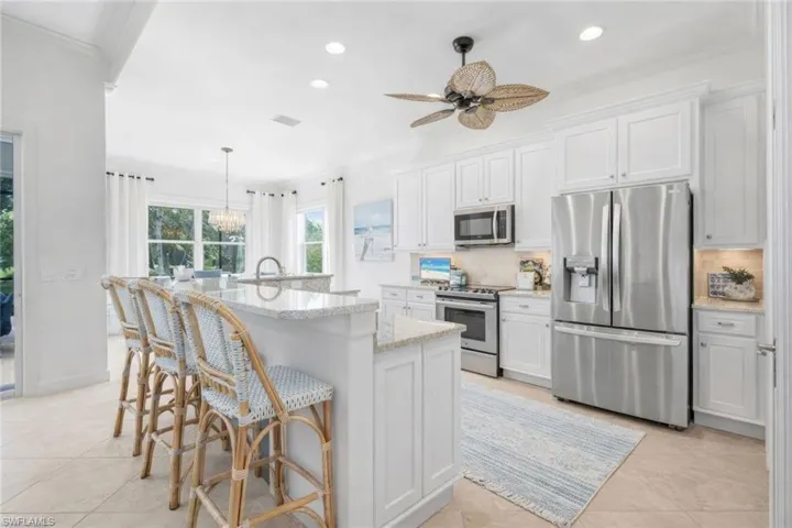 Staged with painted cabinets and new quartz