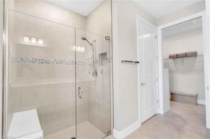 Bathroom with an enclosed shower