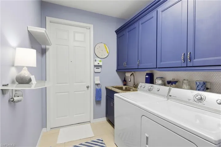 Designed for convenience—utility tub, storage, and storage space make laundry a breeze.