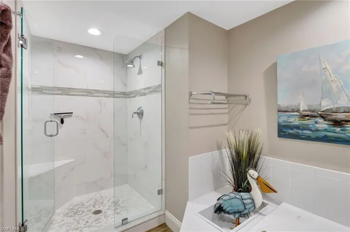 Glass/tiled walk-in shower