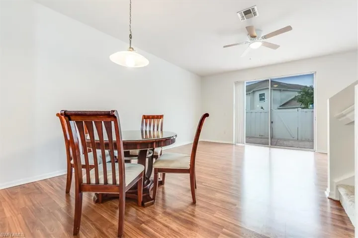 Partially furnished dining area