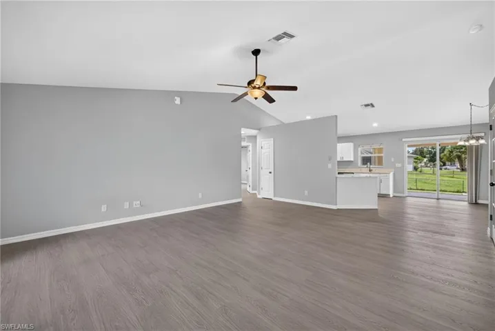 Living room facing kitchen