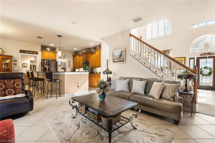 View of tiled living room