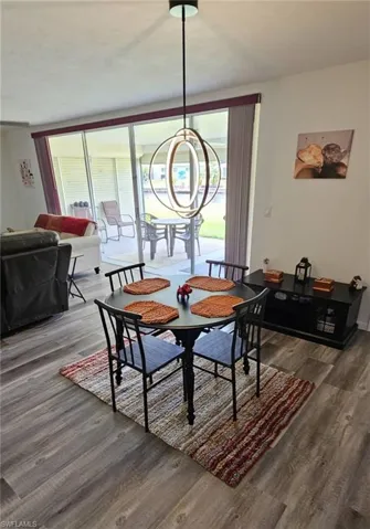 Dining area featuring a wealth of natural light and wood finished floors