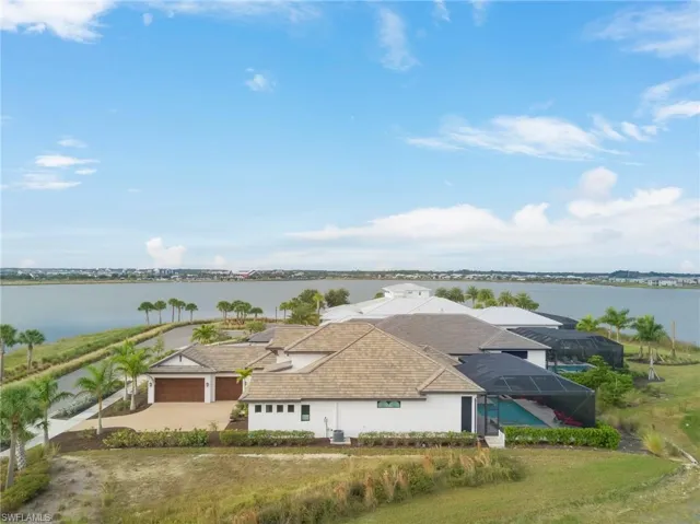 Aerial view of a large body of water