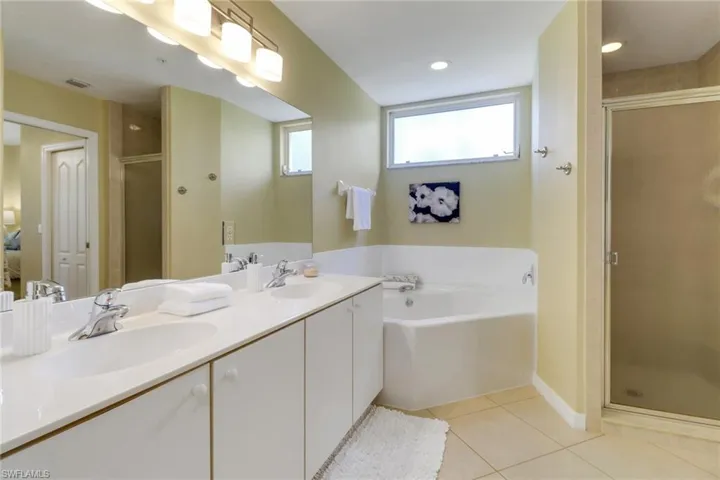 Soaking tub and large updated shower
