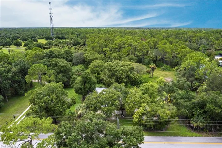 Bird's eye view of a heavily wooded area
