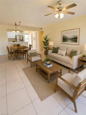 Virtually staged living room