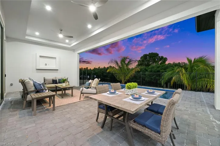 Patio entertaining in the evening.
