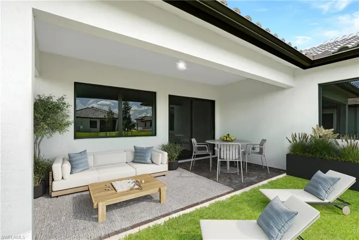View of patio / terrace with an outdoor hangout area and outdoor dining space