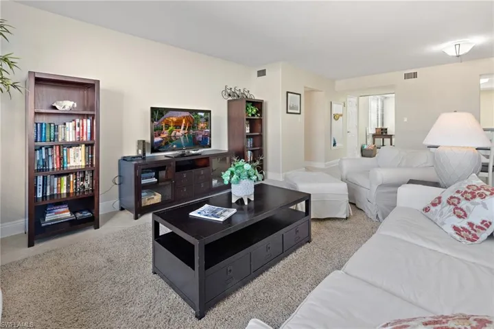 View of carpeted living room