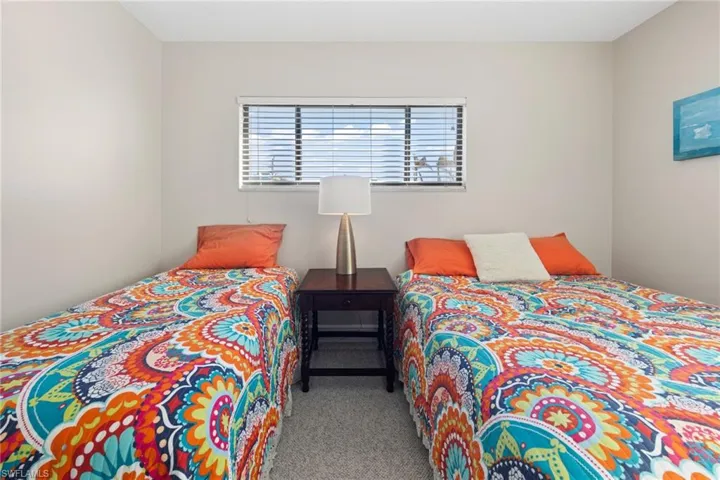 Bedroom with carpet flooring