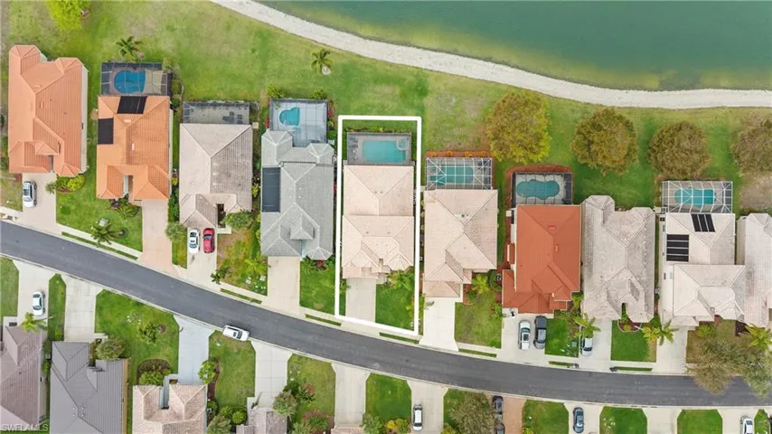 Aerial view of residential area