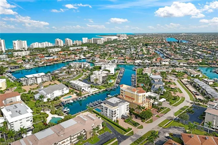 South End aerial with canals and the Gulf beyond