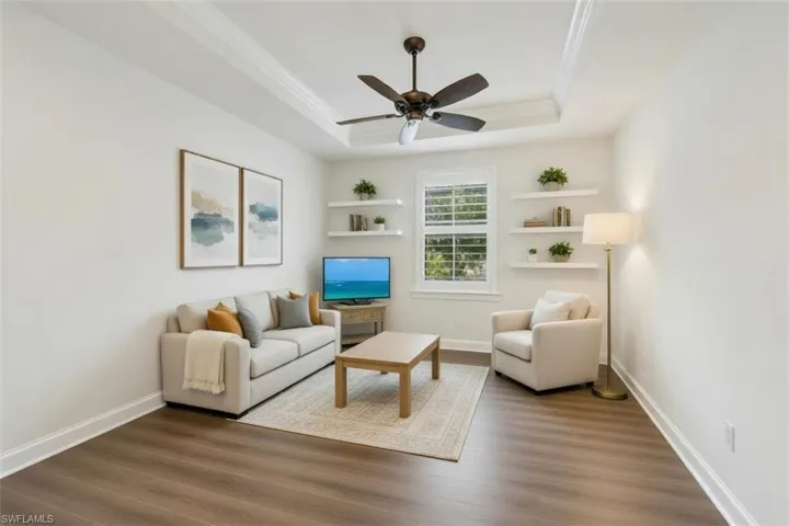 double door entry Den or 4th bedroom virtually staged