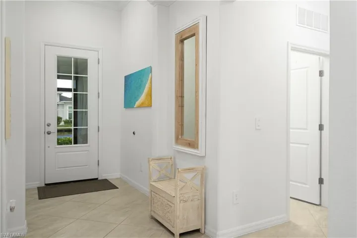 Tile flooring as your enter the home.