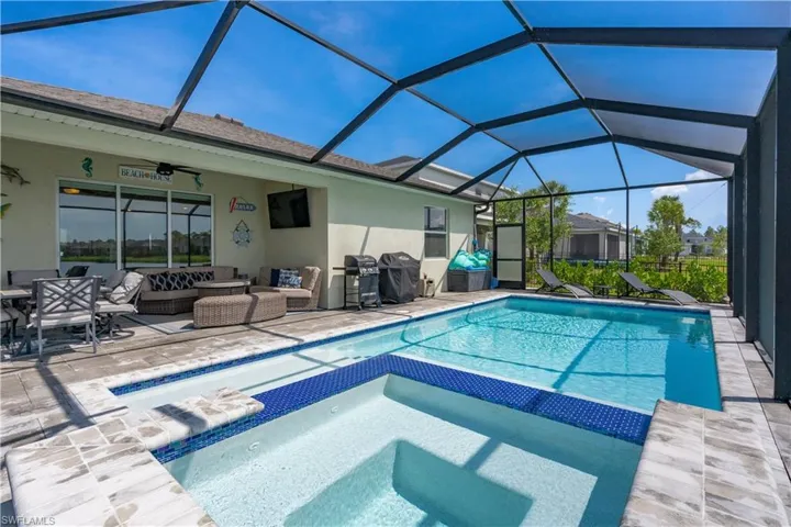 Custom designed heated saltwater pool and spa with full automation package that can be run from your smartphone