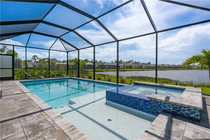 Custom designed heated saltwater pool and spa with full automation package that can be run from your smartphone
