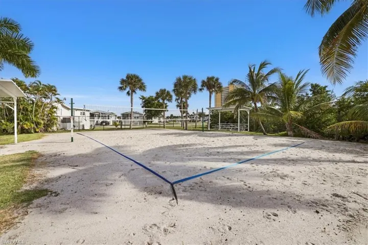 Surrounding community with volleyball court