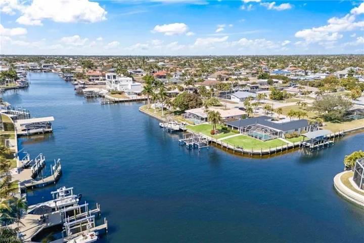 Drone / aerial view of a nearby body of water