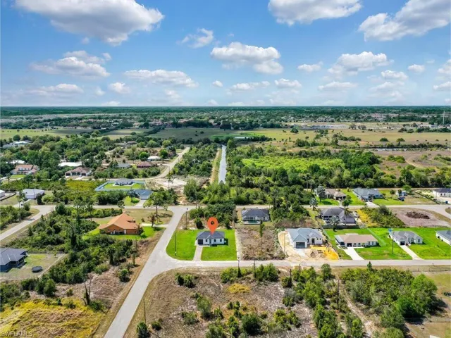 Aerial view of residential area