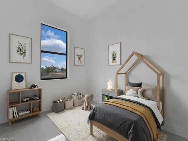 Bedroom with baseboards