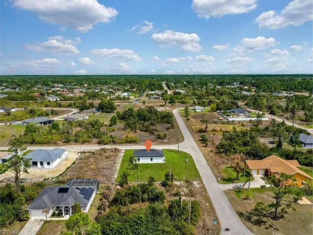 Aerial view of residential area