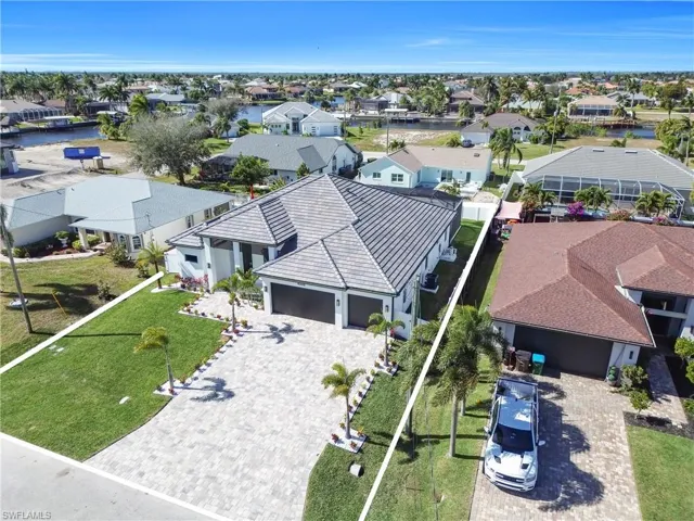 Aerial view of residential area