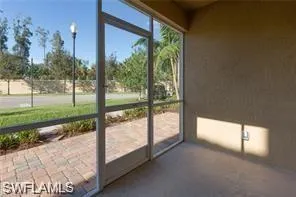 Screened outdoor area with textured wall finish