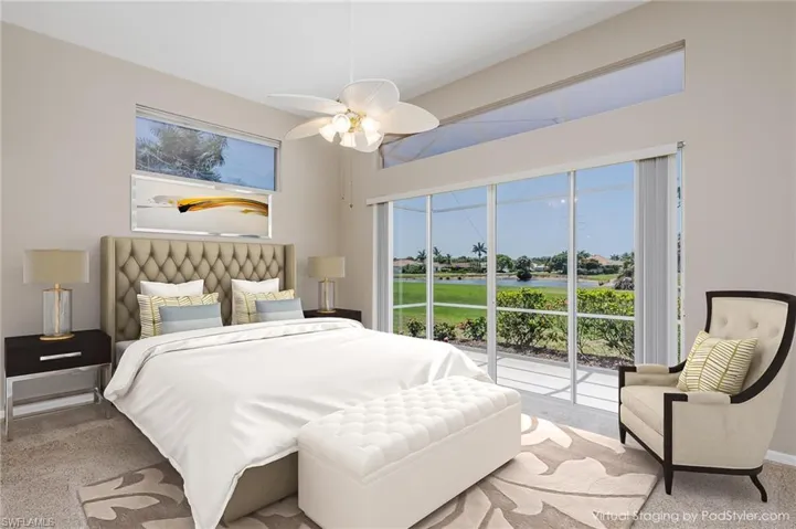 Virtually Staged Primary Bedroom.