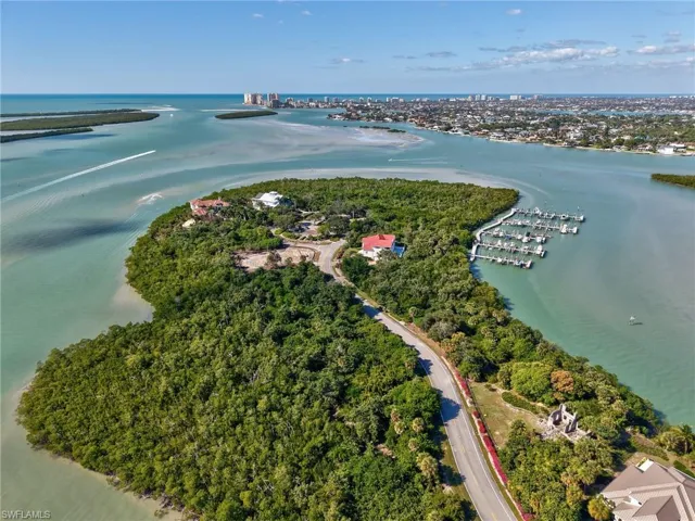 Bird's eye view of a nearby body of water