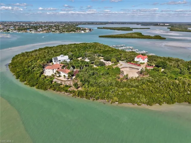 Bird's eye view of a nearby body of water
