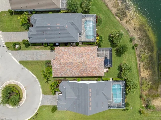 Aerial view directly above home, notice the LONG driveway